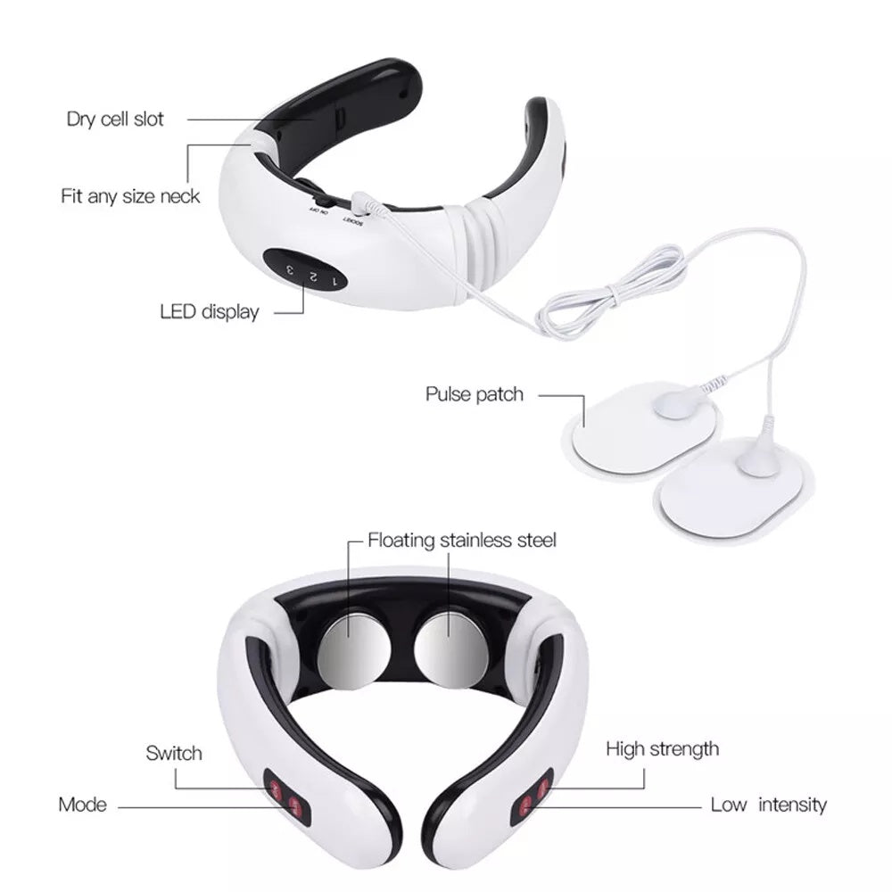 Electric Tens Unit Pulse Neck Massager Magnetic Pulse Therapy Vertebra Relax Electric Tens Unit Pulse Neck Massager Magnetic Pulse Therapy Vertebra Relax